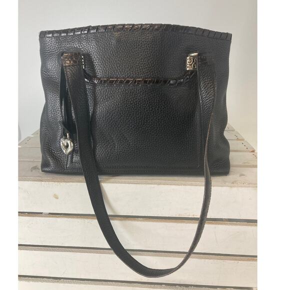 BRIGHTON D136855 MEIDUM BLACK PEBBLED LEATHER SHOULDER BAG - Picture 1 of 12